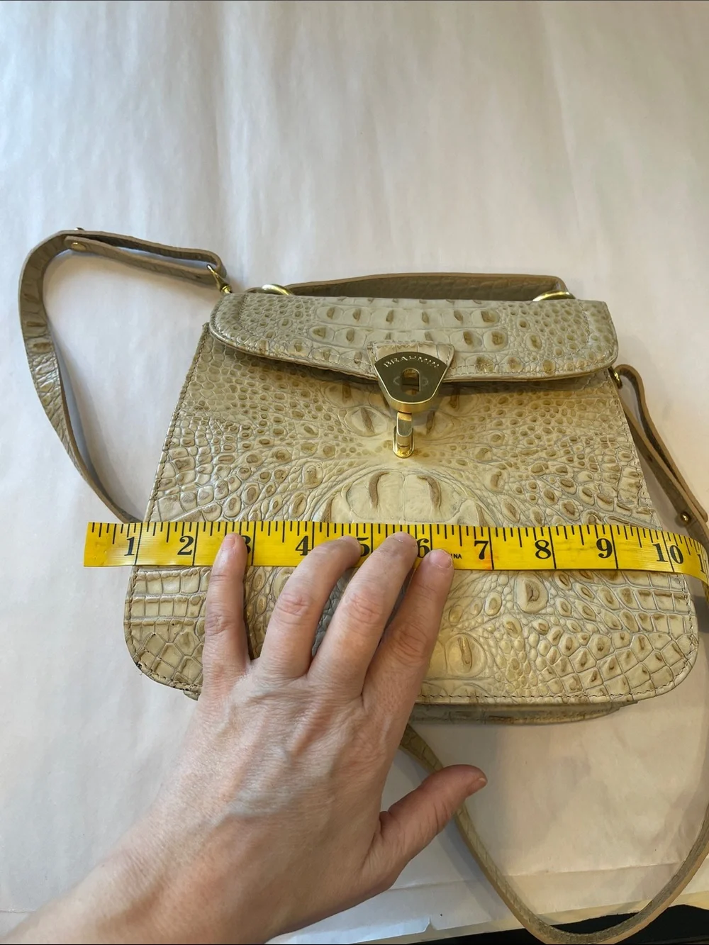 Brahmin Vittoria Rose Natural Lady handbag with crossbody strap